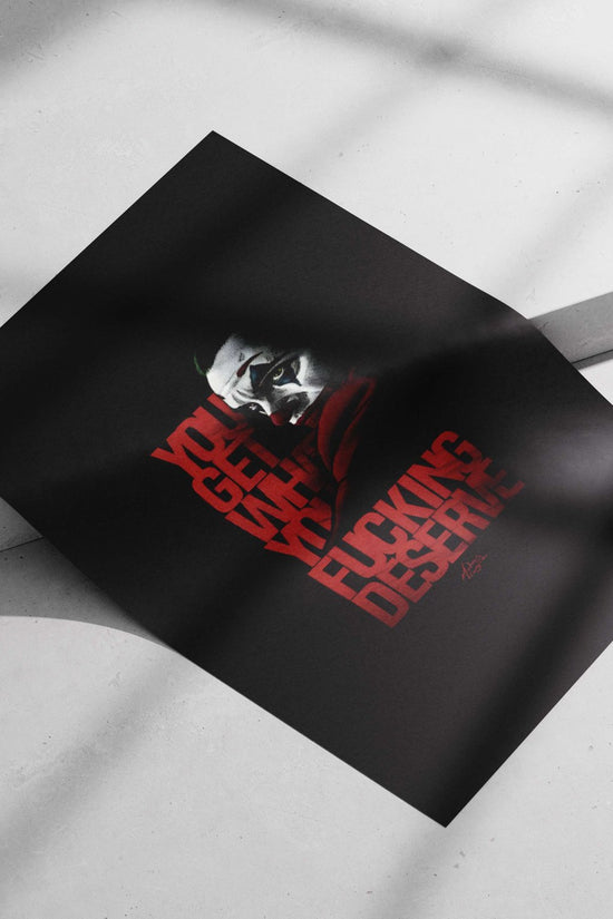 Joker (DC Comics franchise) Main Subject: Joker (DC Comics franchise) Matte poster print — Superhero wall art India |