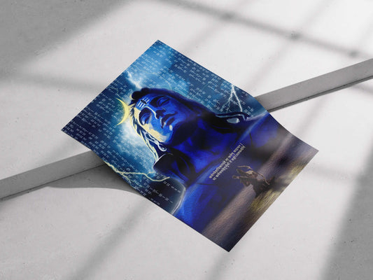 Adi Yogi Lord Shiva Poster: "कर्मण्येवाधिकारस्ते मा फलेषु कदाचन" - Spiritual Wall Art & Home Decor