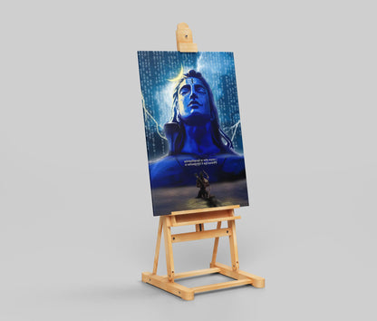 Adi Yogi Lord Shiva Poster: "कर्मण्येवाधिकारस्ते मा फलेषु कदाचन" - Spiritual Wall Art & Home Decor