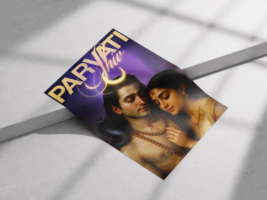 Shiv Parvati Poster – Divine Love Wall Art of Lord Shiva & Goddess Parvati