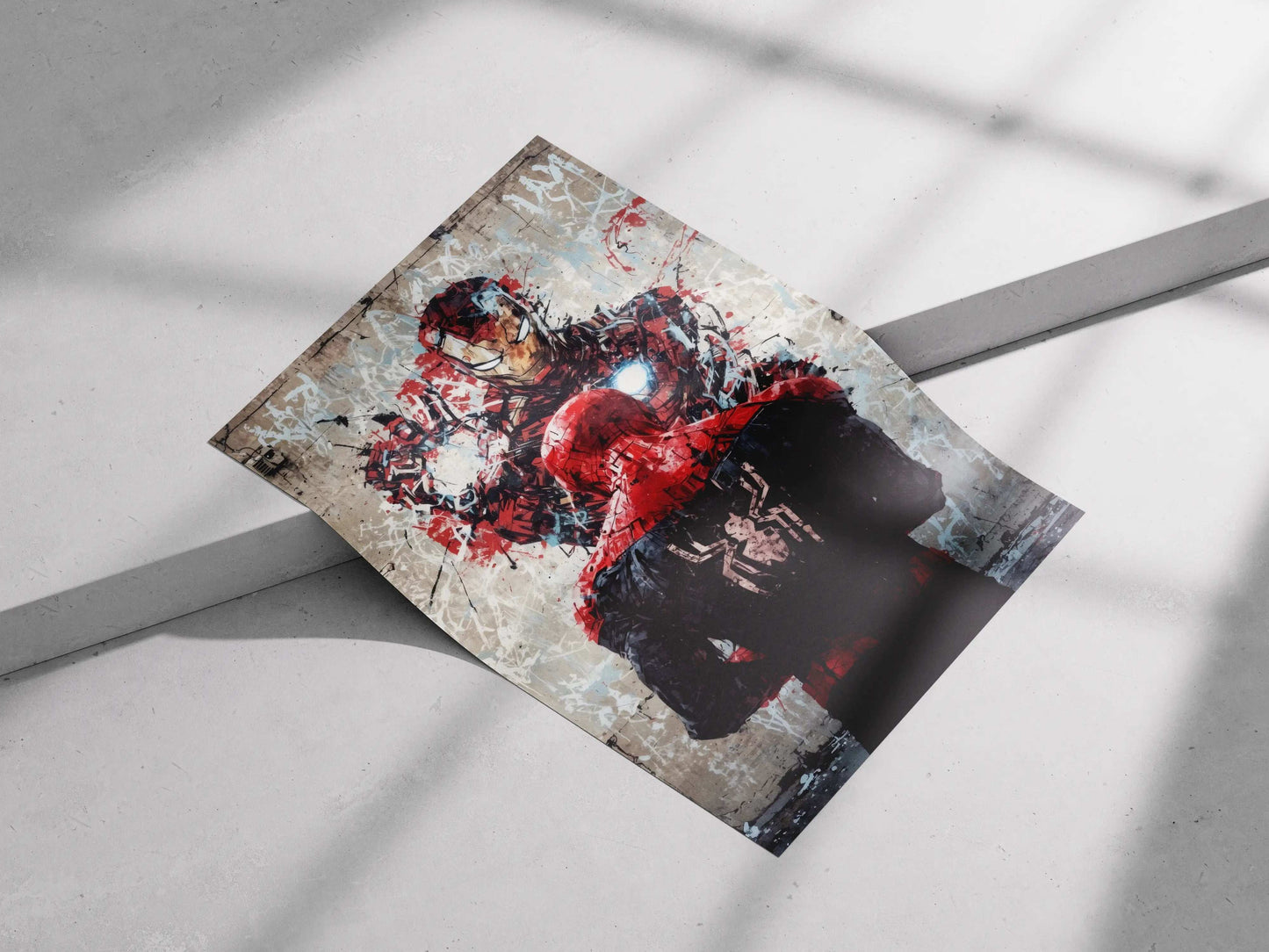 Spider-Man & Iron Man Mentor Legacy MCU Fan Art Poster - Avengers Graffiti Style Print