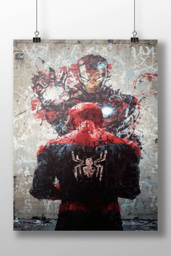 Spider-Man and Iron Man from the Marvel franchise Avengers Alliance - Heroic Team Up Poster