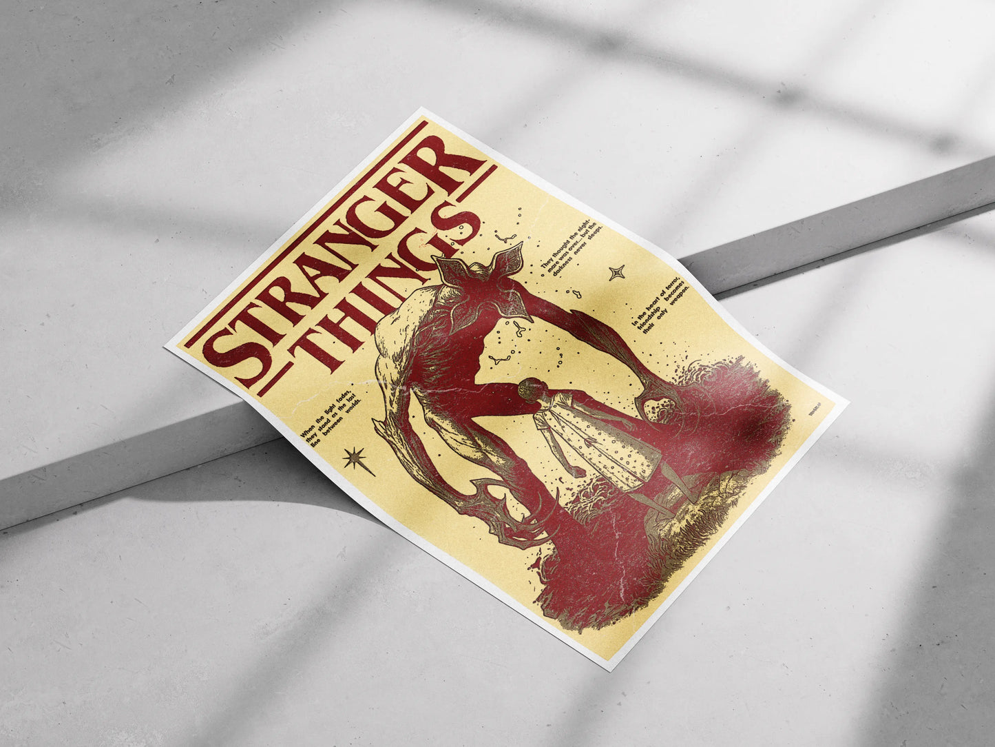 Stranger Things - "Friendship Their Only Weapon" Vintage Horror Print