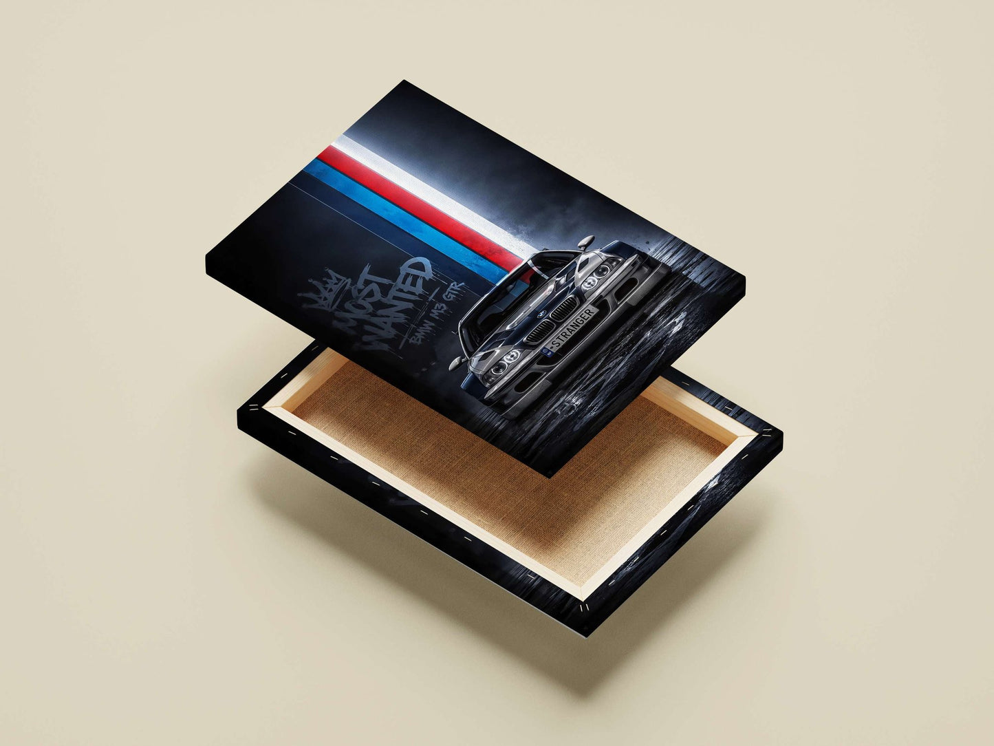 BMW M3 GTR (from Need for Speed: Most Wanted) Main Subject: BMW M3 GTR (from Need for Speed: Most Wanted) Canvas wall art —