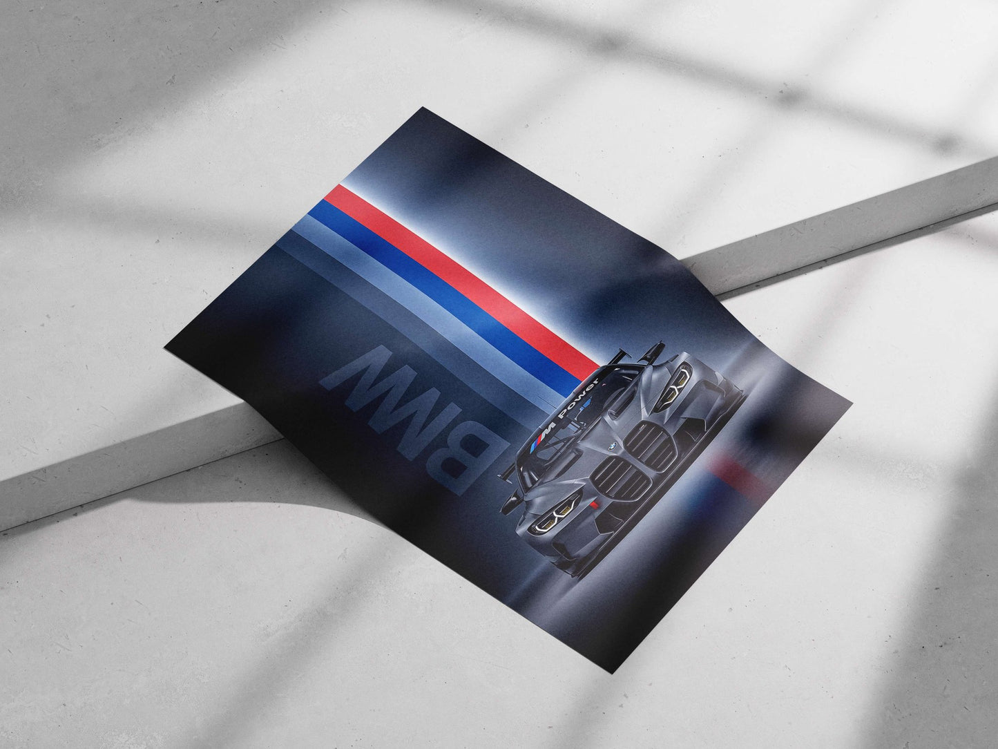 BMW M Power race car Main Subject: BMW M Power race car Matte poster print — Cars wall art India | PosterBoizz