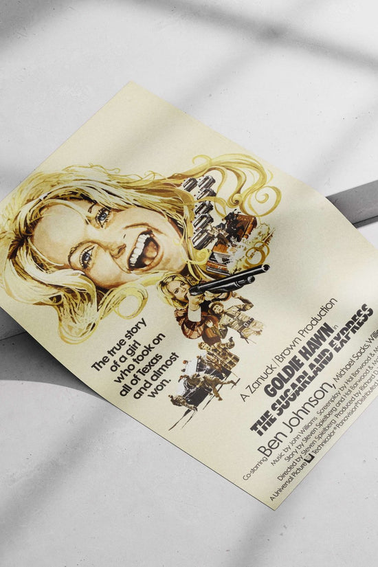 The movie "The Sugarland Express" starring Goldie Hawn The Sugarland Express - Heart-Stopping Chase Poster