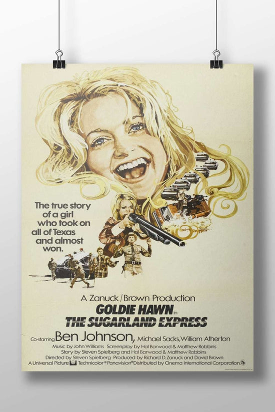 The movie "The Sugarland Express" starring Goldie Hawn The Sugarland Express - Heart-Stopping Chase Poster