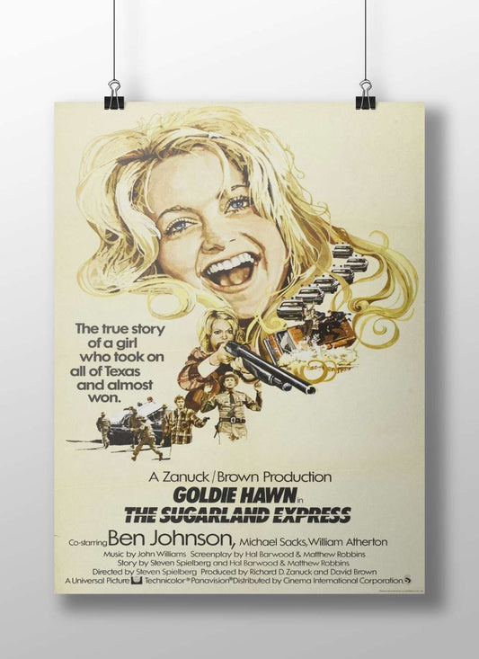The movie "The Sugarland Express" starring Goldie Hawn The Sugarland Express - Heart-Stopping Chase Poster