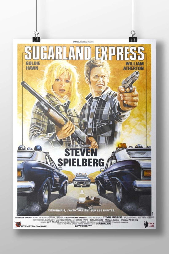 The film "Sugarland Express" starring Goldie Hawn and William Atherton. Sugarland Express - Texas Chase