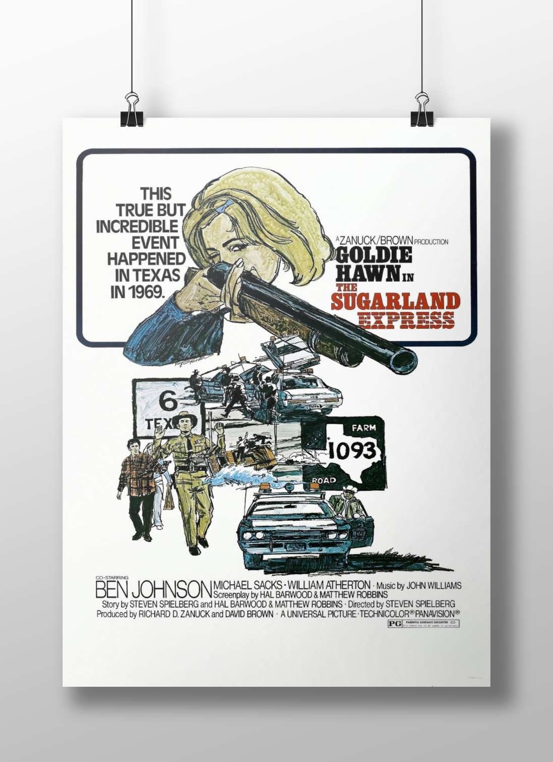 The Sugarland Express (starring Goldie Hawn) Bonnie And Clyde - Classic Crime Poster