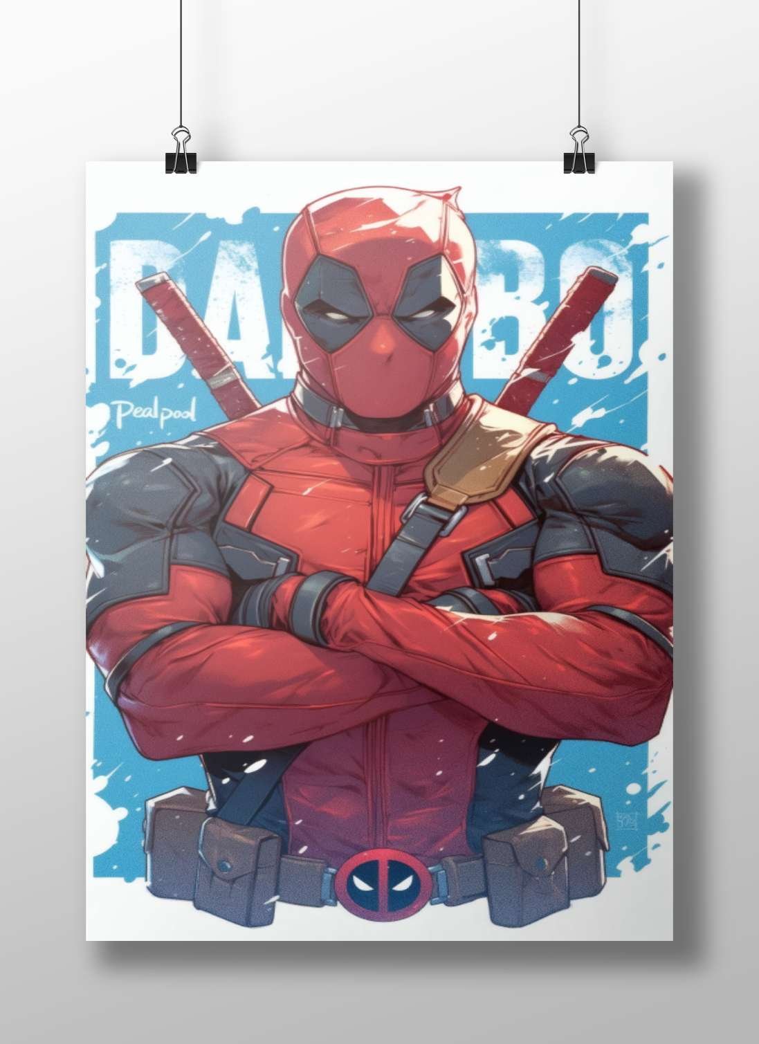 Deadpool Main Subject: Deadpool Matte BoizzBoard rigid print — Superhero wall art India | PosterBoizz