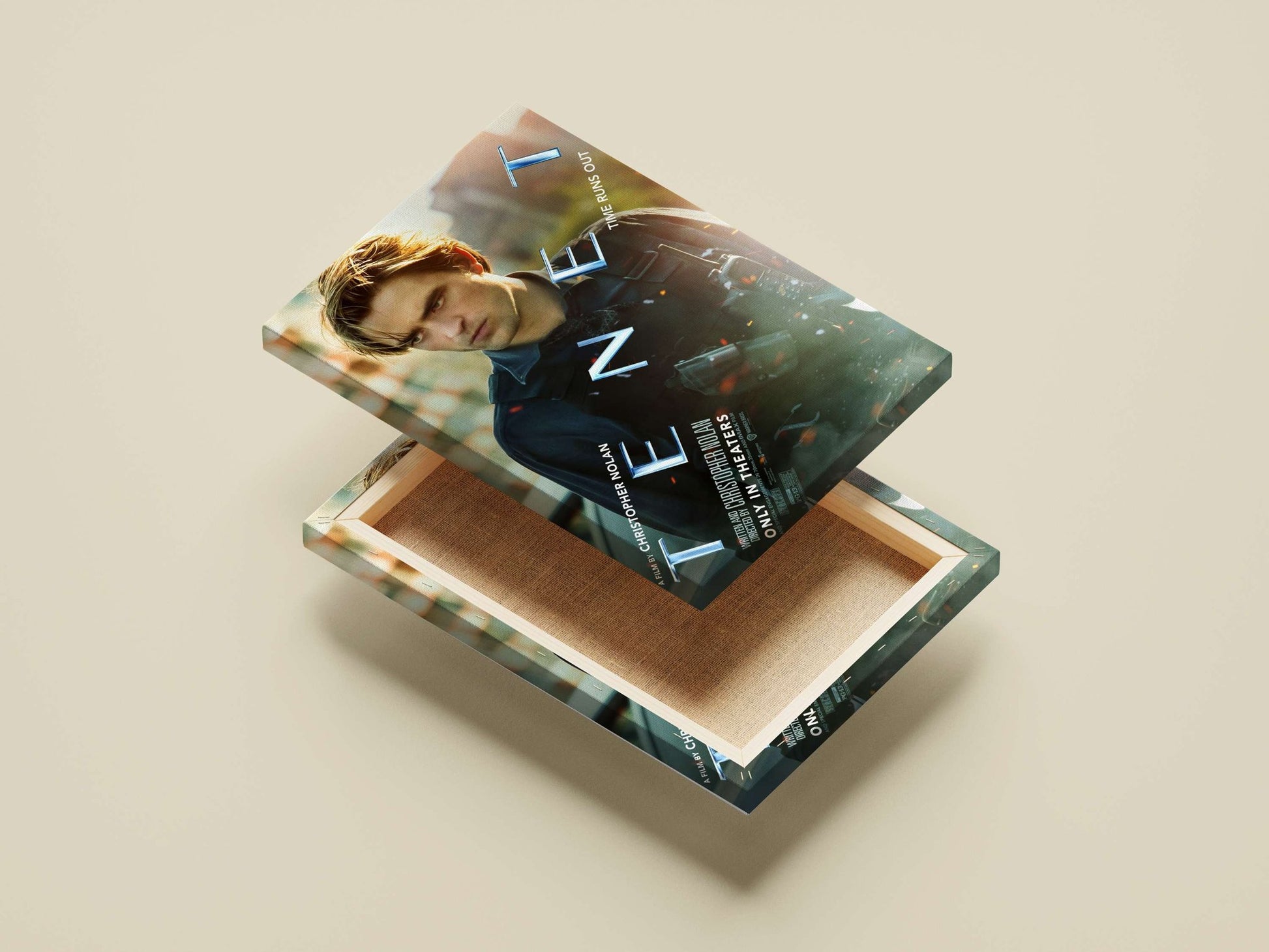Robert Pattinson in the film Tenet (Christopher Nolan franchise) Tenet - Time Bends Poster