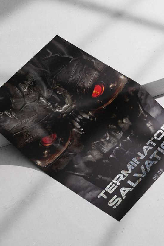 Terminator (from the Terminator franchise, specifically the movie "Terminator Salvation") T-800 - Cyberpunk Icon Poster