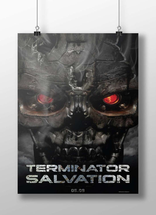 Terminator (from the Terminator franchise, specifically the movie "Terminator Salvation") T-800 - Cyberpunk Icon Poster
