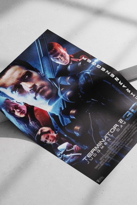 The Terminator franchise, specifically the movie "Terminator 2: Judgment Day". Arnold Schwarzenegger - T-800 Poster
