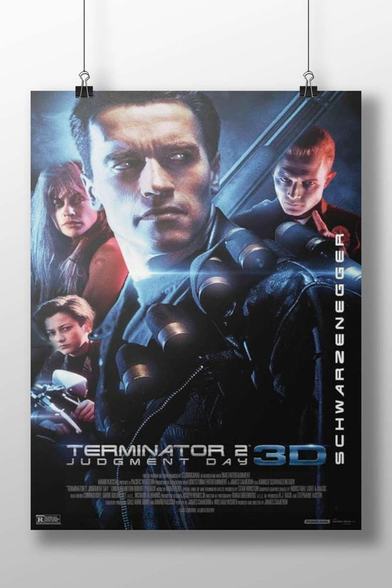 The Terminator franchise, specifically the movie "Terminator 2: Judgment Day". Arnold Schwarzenegger - T-800 Poster