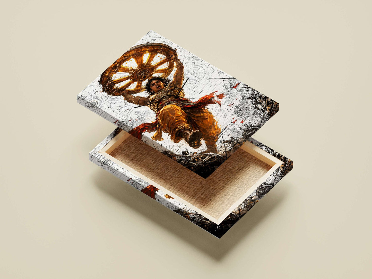 Arjuna (from Indian epic Mahabharata) Main Subject: Arjuna (from Indian epic Mahabharata) Canvas wall art — Sanatan wall art