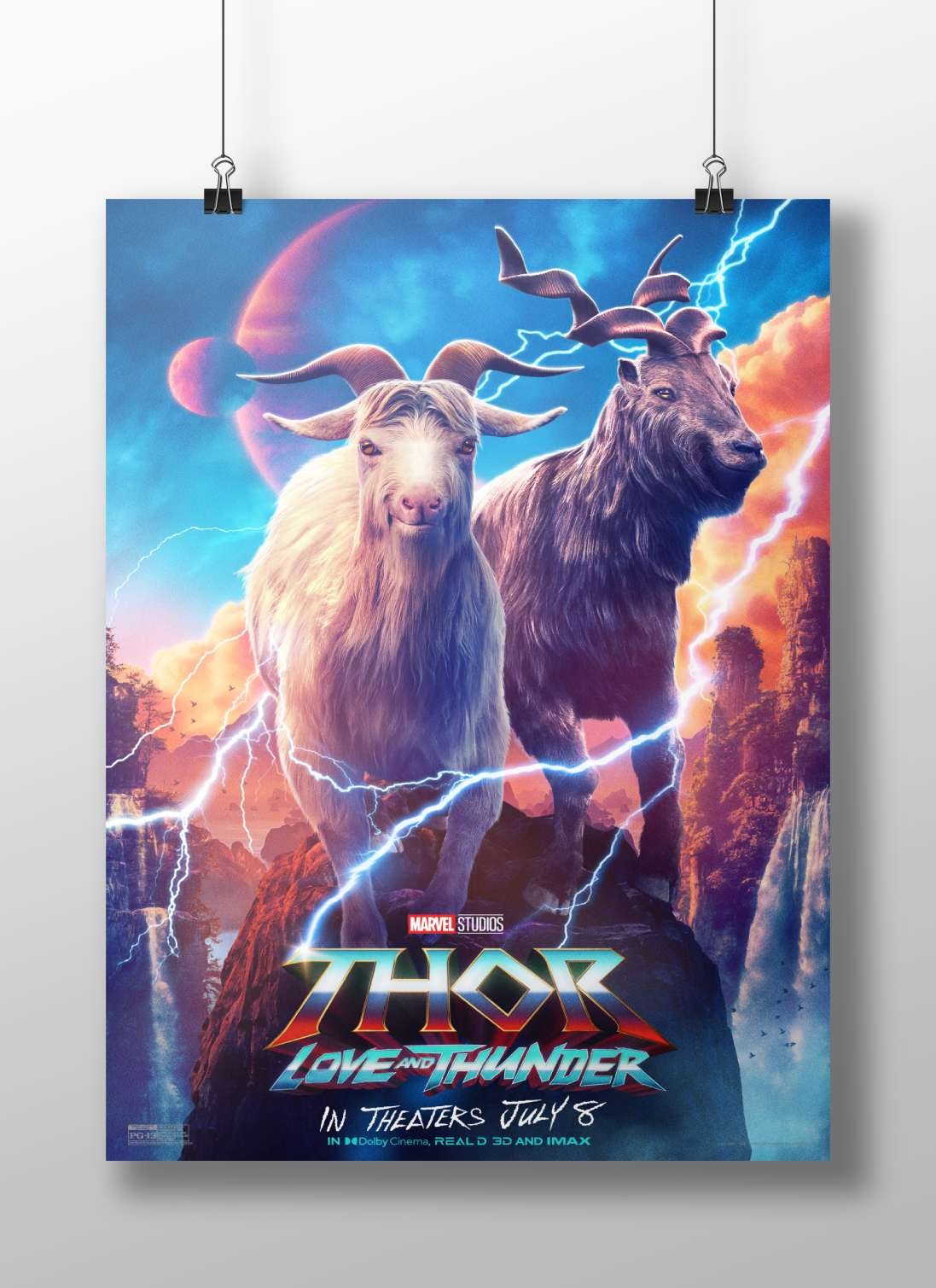 The two goats from Marvel Studios' Thor: Love and Thunder Loki'S Goats - Mythic Beasts