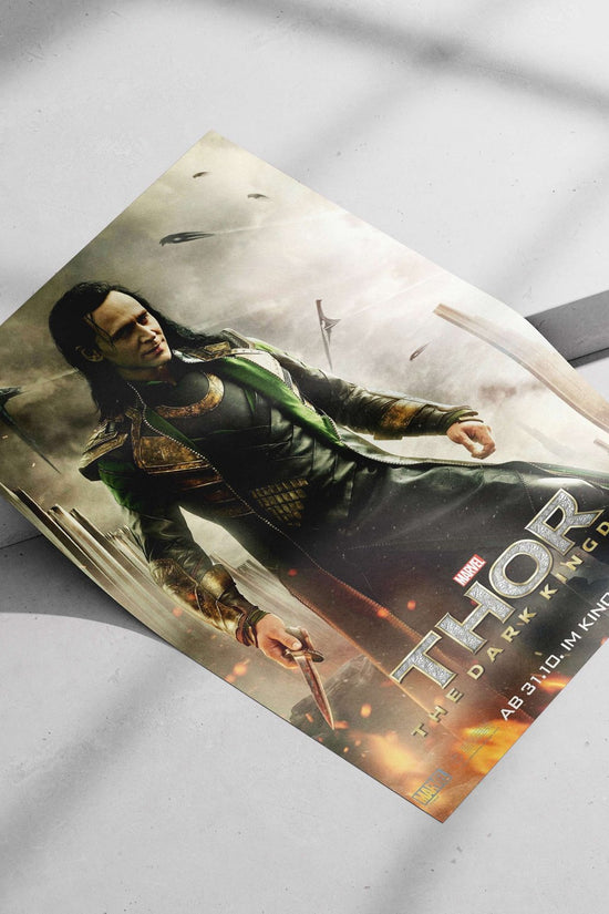 Loki Laufeyson (the character from Marvel's Thor: The Dark World film, identifiable via "THOR THE