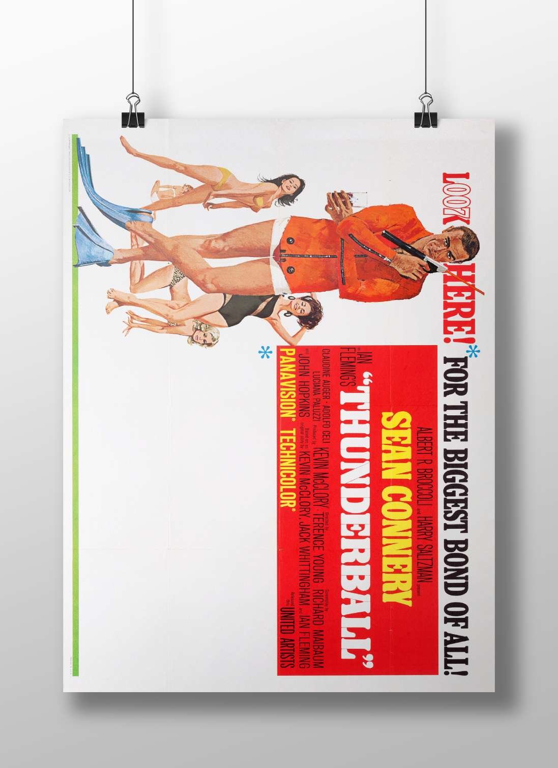 The James Bond film "Thunderball" (1965), part of the Bond franchise starring Sean Connery. Thunderball