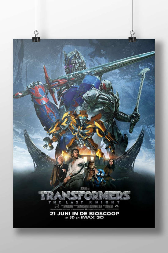 Transformers characters (Optimus Prime, Bumblebee) from "Transformers: The Last Knight" (confirmed by Tesseract text "TRANSFORMERS
