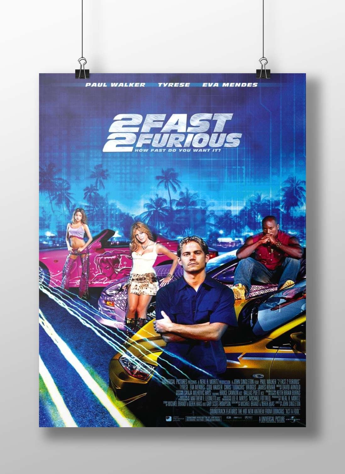 2 Fast 2 Furious (Fast & Furious franchise) featuring Paul Walker, Tyrese, and Eva Mendes.