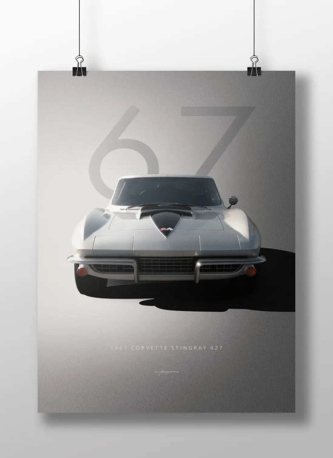1967 Corvette Stingray 427 Poster – Classic American Muscle Car Minimal Art Print
