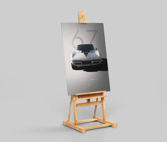 1967 Corvette Stingray 427 Poster – Classic American Muscle Car Minimal Art Print