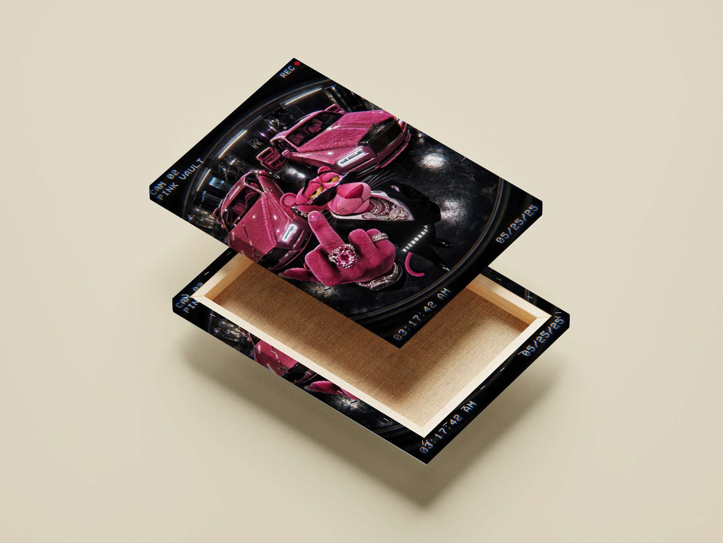 Pink Panther (franchise) and Rolls-Royce vehicles (specifically pink luxury models) Main Subject: Pink Panther (franchise)