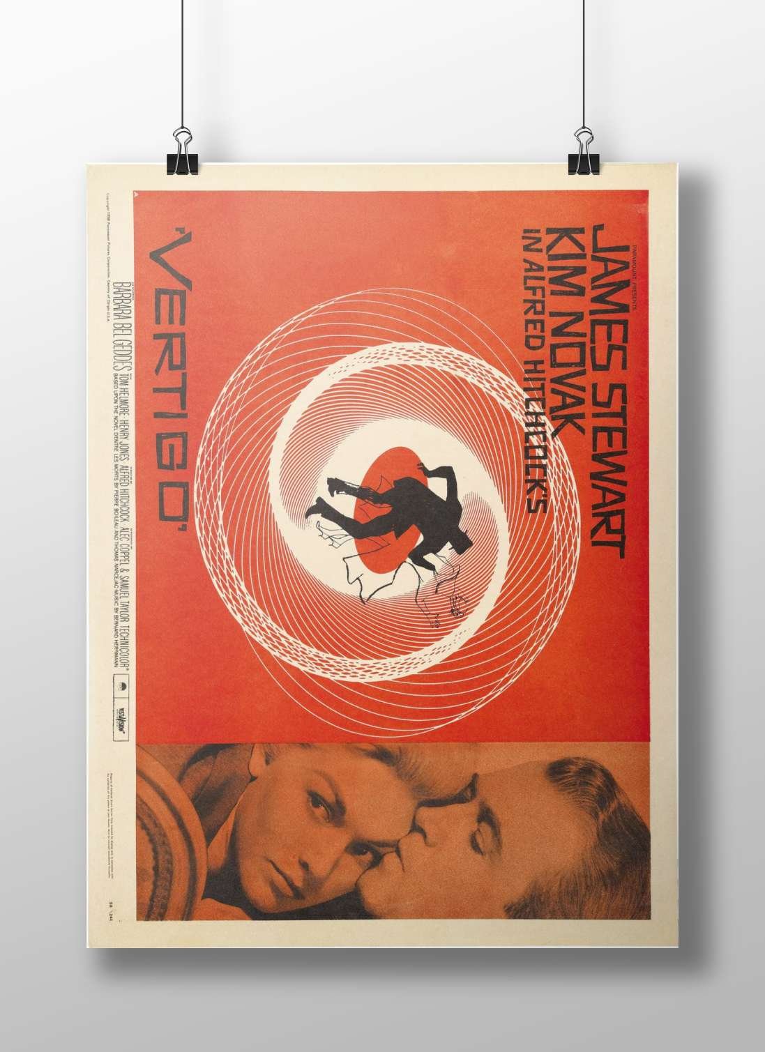 Vertigo (1958 film starring James Stewart and Kim Novak) Marnie Scott - Noir Romance Poster