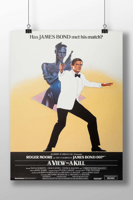 The James Bond franchise movie "A View to a Kill" starring Roger Moore. A View