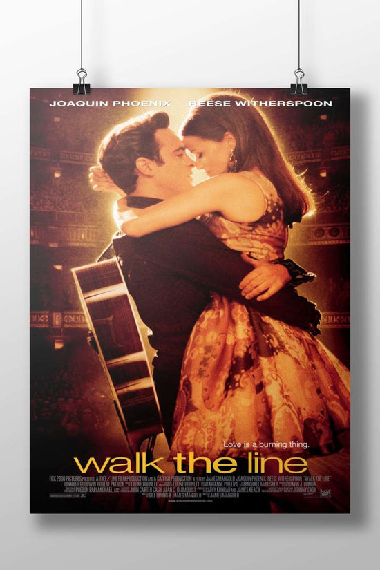 The movie "Walk the Line" featuring real names Joaquin Phoenix and Reese Witherspoon. Johnny Cash