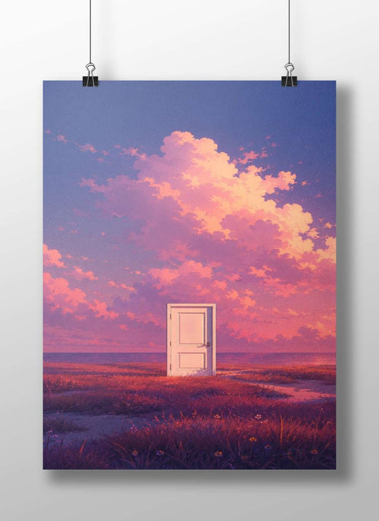 White door Main Subject: White door Matte BoizzBoard rigid print — Art wall art India | PosterBoizz