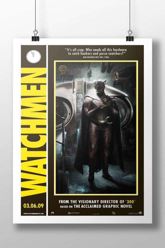 Nite Owl (Dan Dreiberg) from the Watchmen franchise. Nite Owl - Dan Dreiberg Noir Poster
