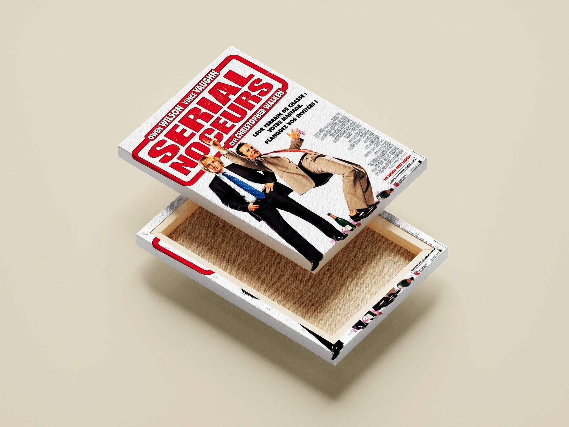 The French title "SERIAL NOCEURS" (known as "Wedding Crashers" in English) is the main subject,
