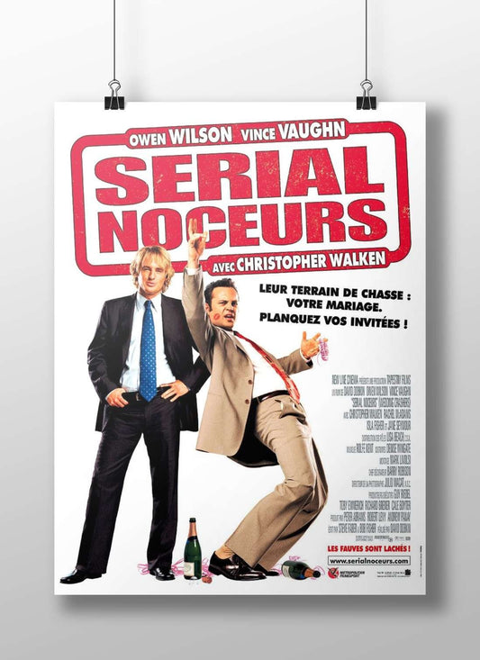 The French title "SERIAL NOCEURS" (known as "Wedding Crashers" in English) is the main subject,