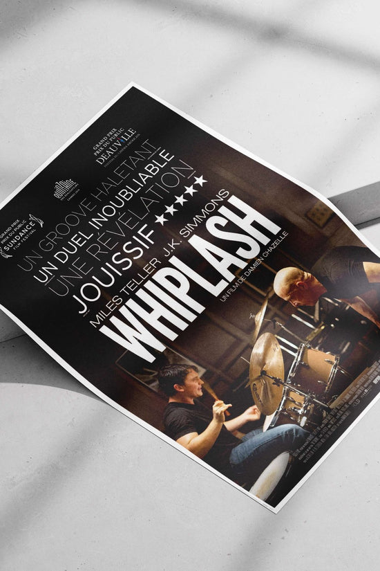 The movie Whiplash starring Miles Teller and J.K. Simmons. Miles Teller - Whiplash Inspirational Poster