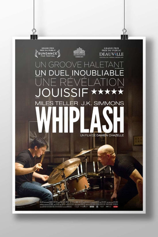 The movie Whiplash starring Miles Teller and J.K. Simmons. Miles Teller - Whiplash Inspirational Poster