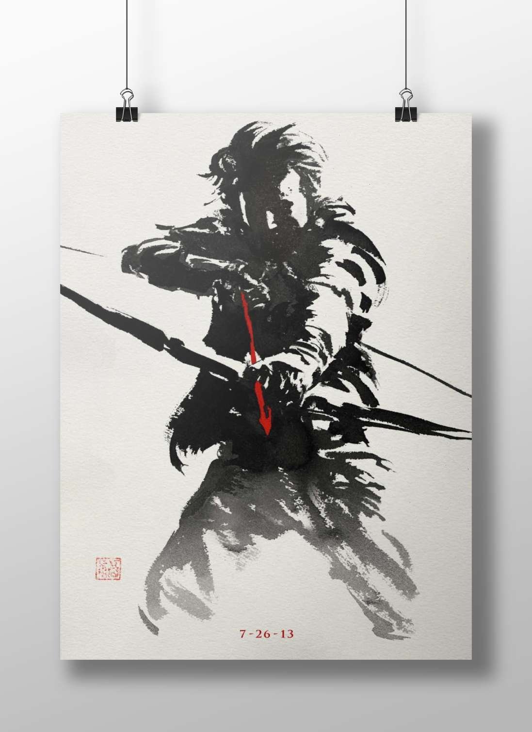 Hawkeye (Marvel) Hawkeye - Masterful Ink Wash Poster