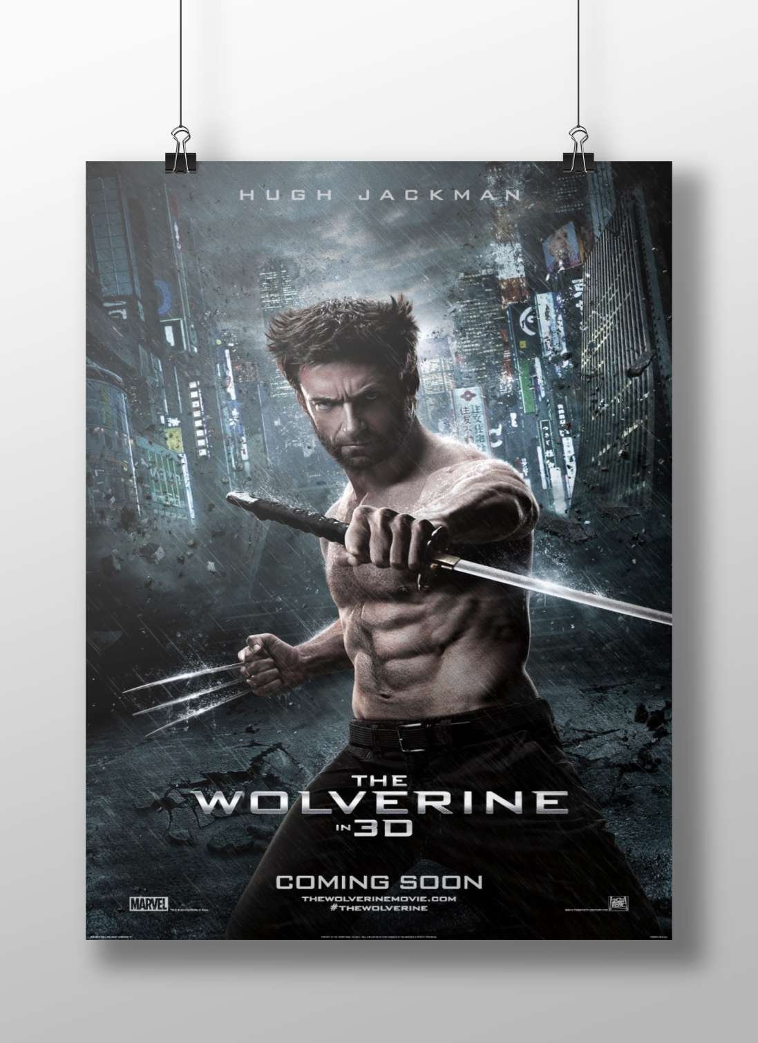 The Marvel movie "The Wolverine" featuring Hugh Jackman as Wolverine Wolverine - X-Men Noir Poster