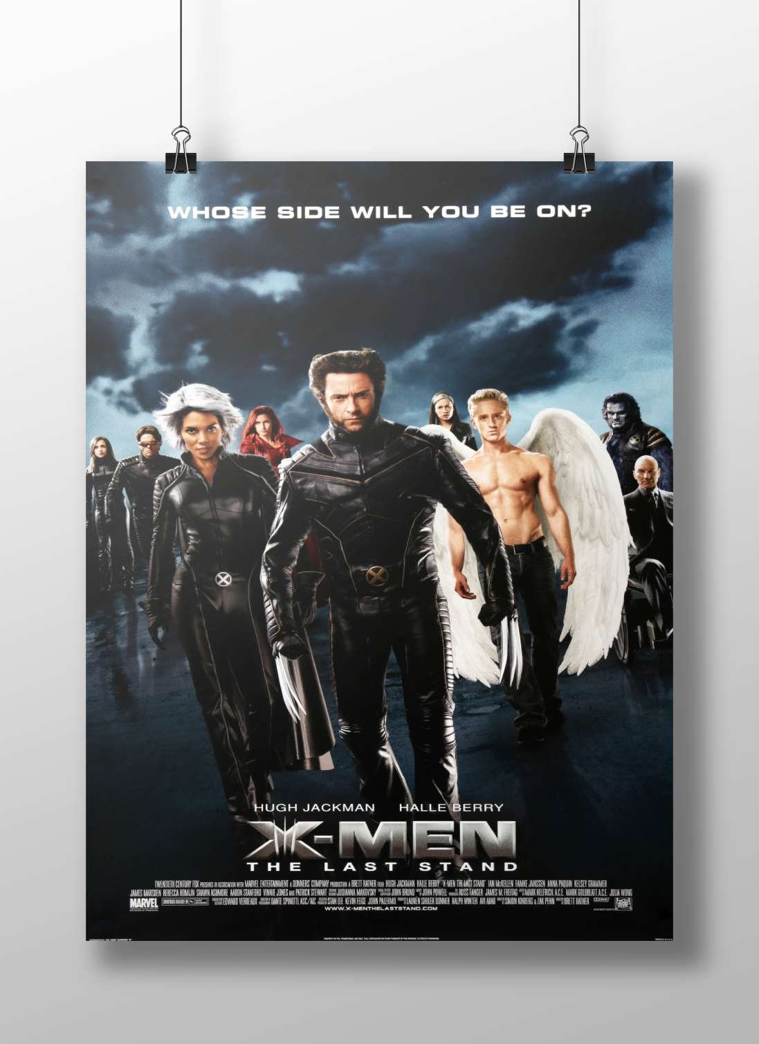 X-Men franchise, specifically the film "X-Men: The Last Stand" with actors Hugh Jackman and Halle