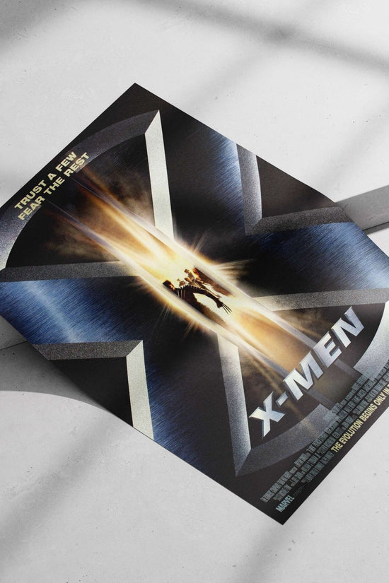 X-Men (confirmed by OCR text "www.x-men-the-movie.com" referencing the franchise). Professor X - Mind Reader Poster