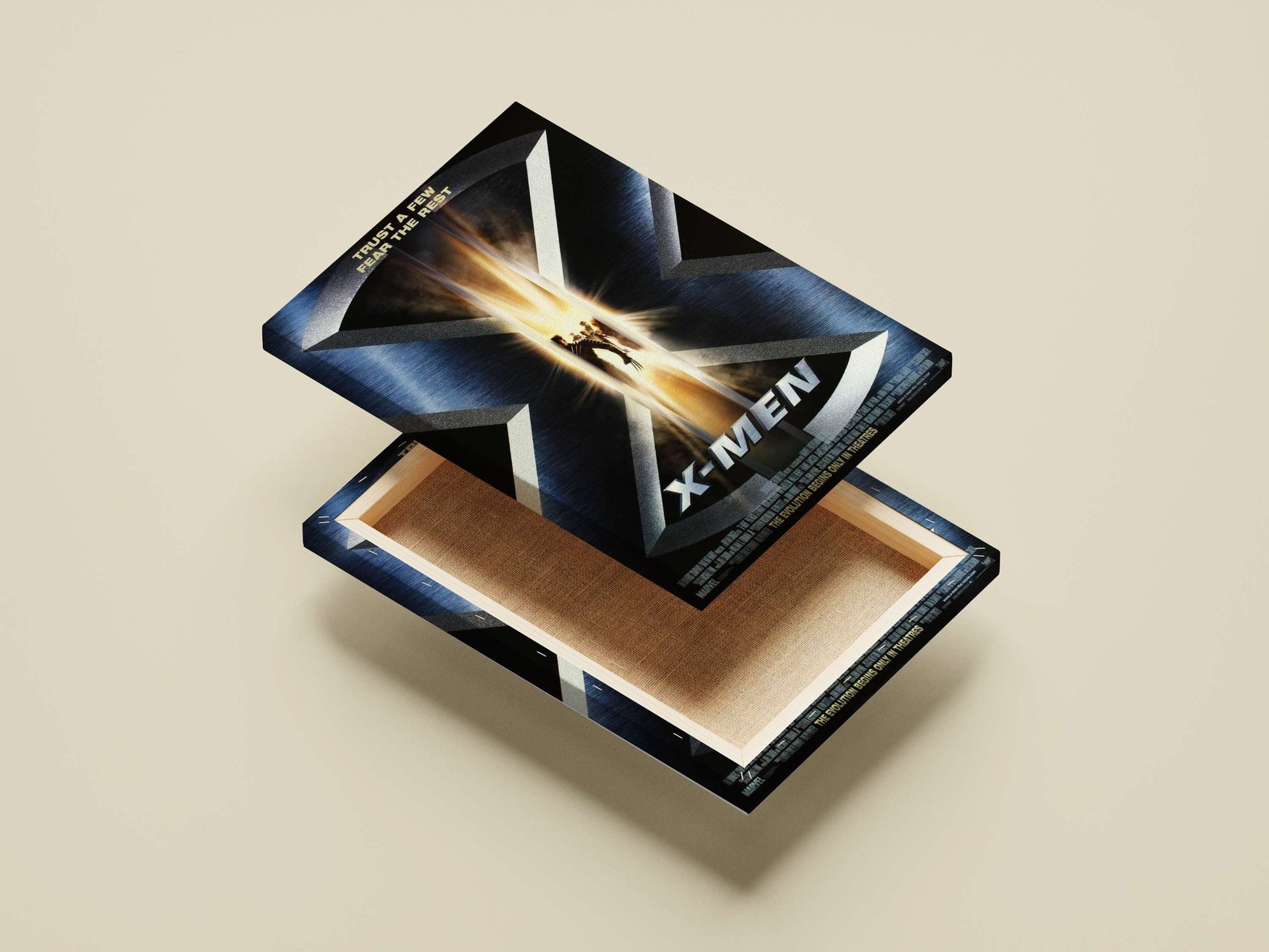 X-Men (confirmed by OCR text "www.x-men-the-movie.com" referencing the franchise). Professor X - Mind Reader Poster