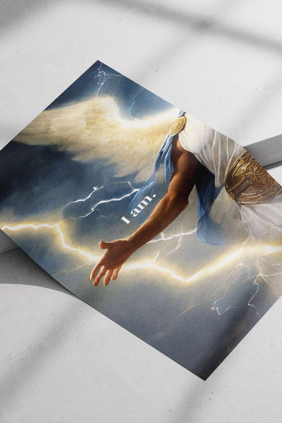 Zeus (Greek mythology) Zeus Stormy Majesty Digital Painting – Thunderbolt Power Wall Art