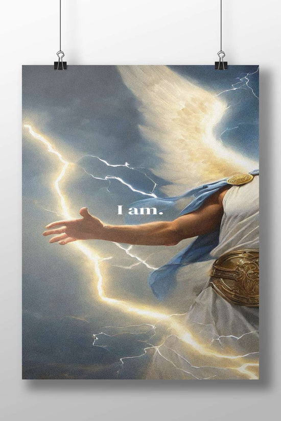 Zeus (Greek mythology) Zeus Stormy Majesty Digital Painting – Thunderbolt Power Wall Art