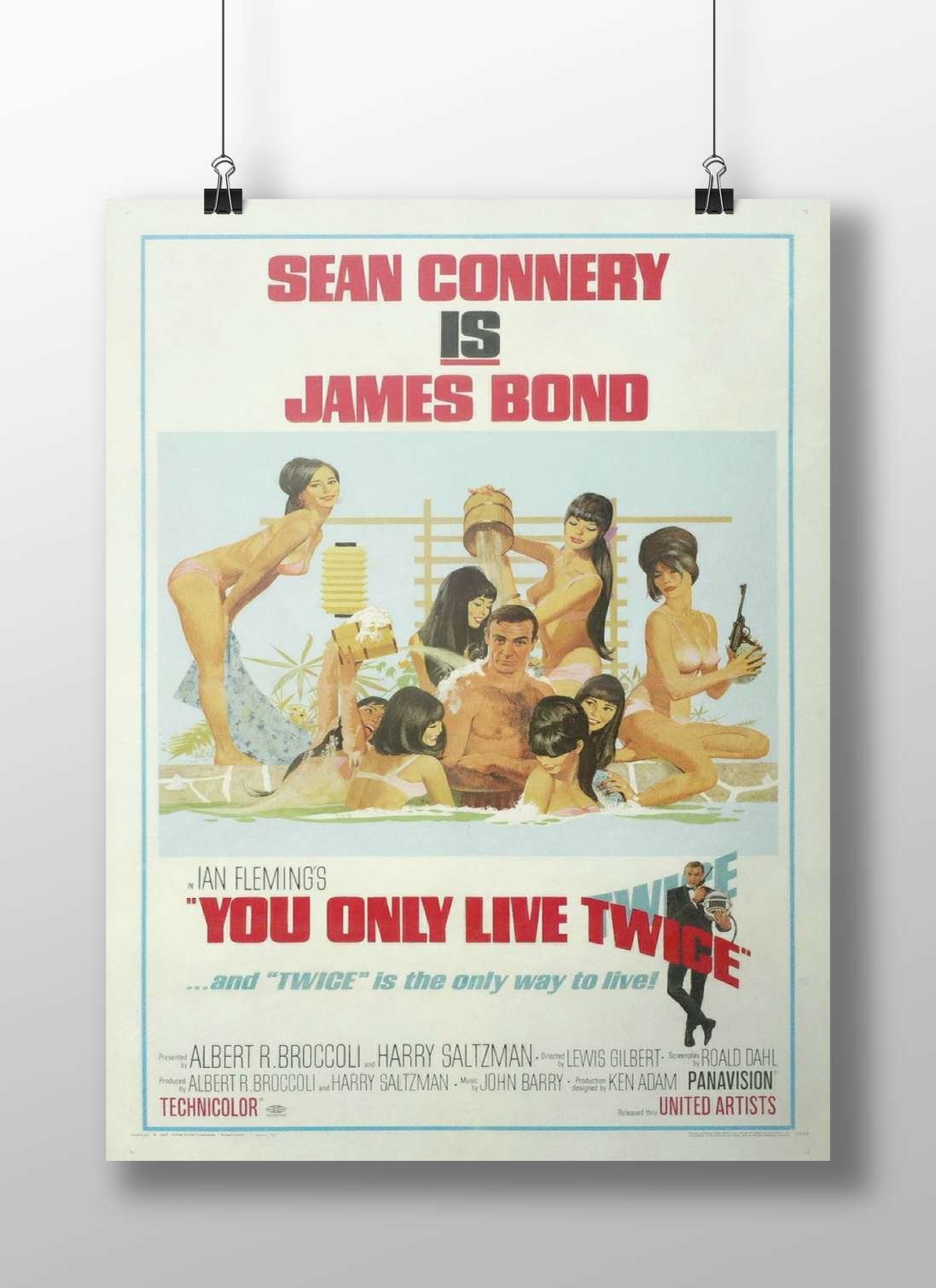 The James Bond film "You Only Live Twice" (1967) starring Sean Connery as James Bond.