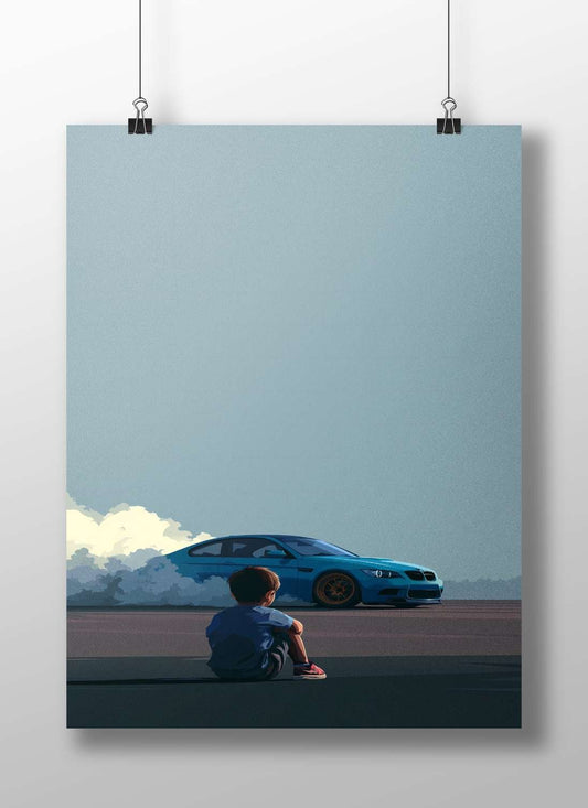 BMW M3 Main Subject: BMW M3 Matte BoizzBoard rigid print — Cars wall art India | PosterBoizz