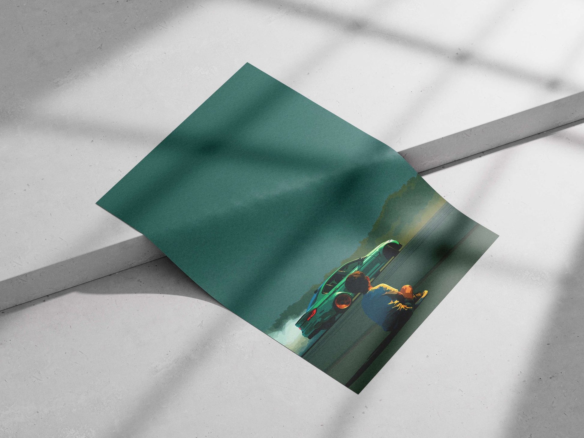 BMW 3 Series (drift-modified) Main Subject: BMW 3 Series (drift-modified) Matte poster print — Cars wall art India |