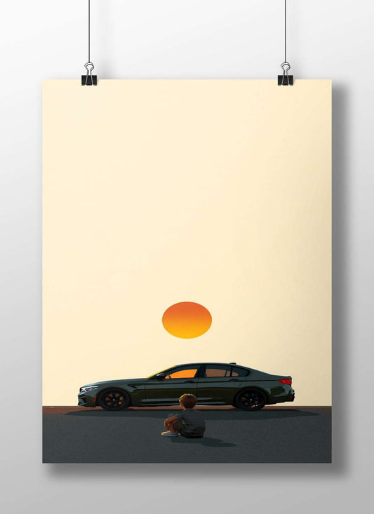 BMW 5 Series Main Subject: BMW 5 Series Matte BoizzBoard rigid print — Cars wall art India | PosterBoizz