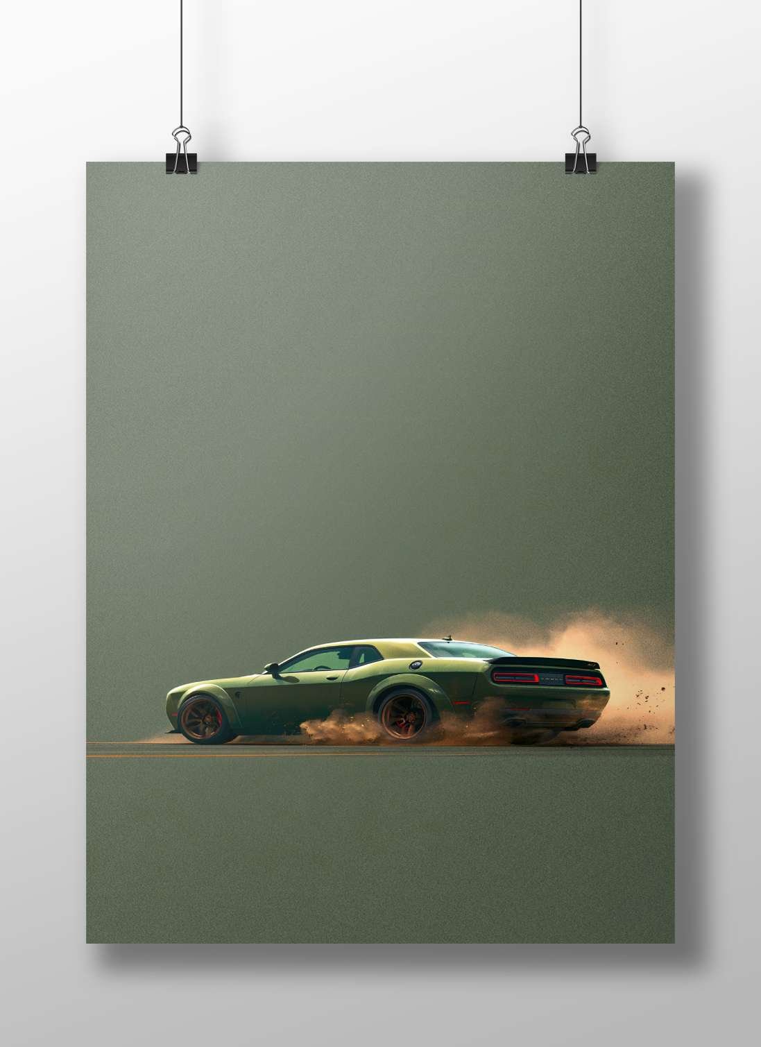 Dodge Challenger SRT Main Subject: Dodge Challenger SRT Matte BoizzBoard rigid print — Cars wall art India | PosterBoizz